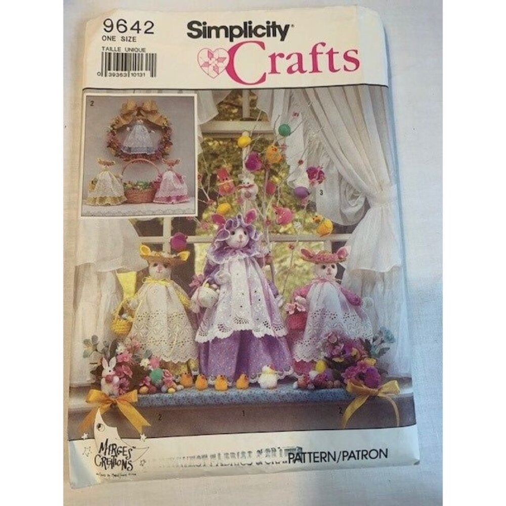 Simplicity Crafts 9642 Decorative Bunnies & Ornaments Pattern 1990